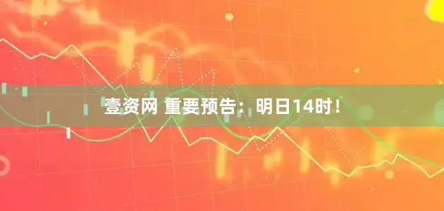 壹资网 重要预告：明日14时！