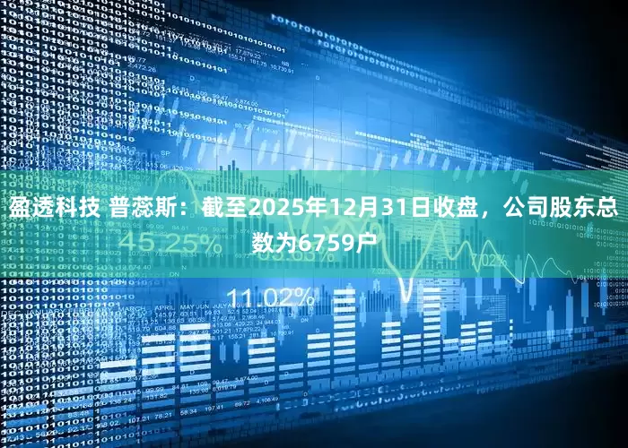 盈透科技 普蕊斯：截至2025年12月31日收盘，公司股东总数为6759户